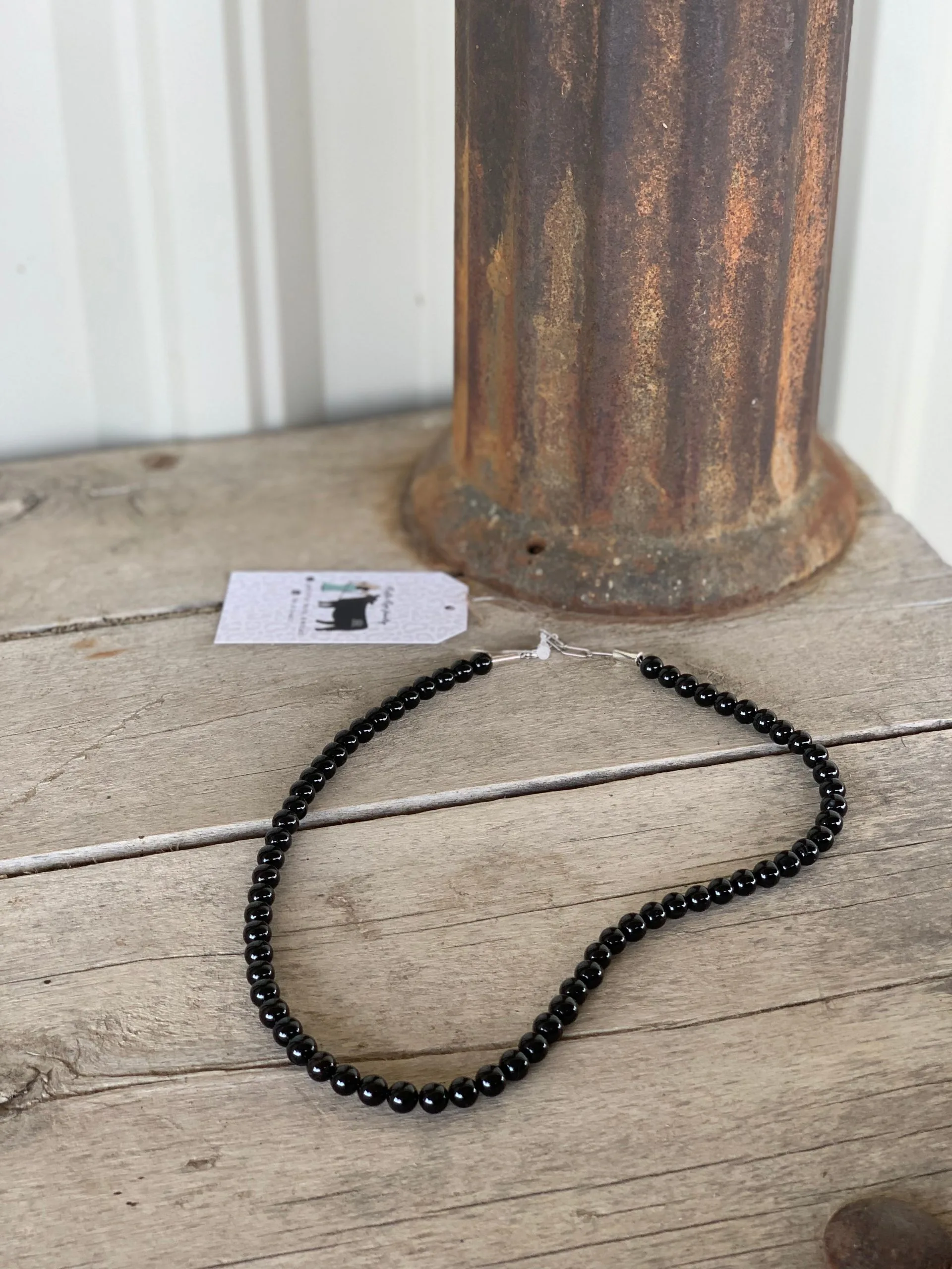 Rustic Rose Jewelry | #312 Black Onyx Necklace 3 Rustic Rose Jewelry | #312 Black Onyx Necklace