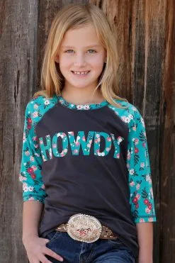 Miller Brands LLC Cruel Girl | Girls Howdy Raglan Tee