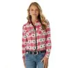 Wrangler | Ladies Red Americana Retro LS Shirt -Boy Straw Hat Sales Shop 112315059 BF01 SWFF PRD