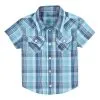 Wrangler | Boys Infant & Toddler Teal Plaid Snap SS Shirt -Boy Straw Hat Sales Shop 112315079 LF01 SWLL PRD