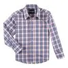 Wrangler | Boys Orange/Blue Plaid Wrinkle Resistant LS Snap Shirt -Boy Straw Hat Sales Shop 112324676 LF01 SWLL PRD