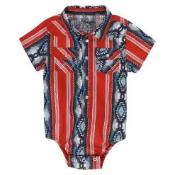 Wrangler | Infant Boy Checotah Red Bodysuit