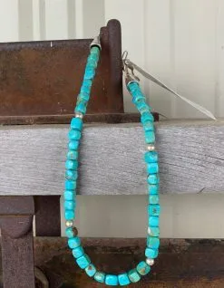 Rustic Rose Jewelry | 18” Square Turquoise Necklace