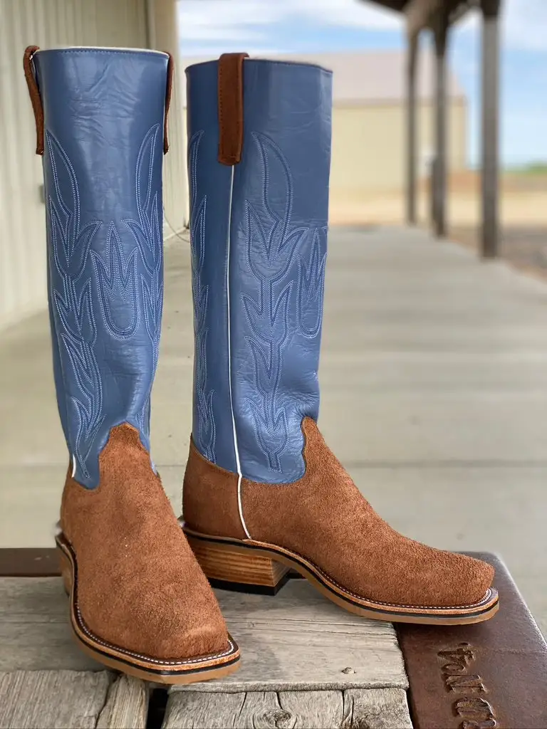 Olathe Boot Co. | Brown Mule Roughout O Toe Boot 3 Olathe Boot Co. | Brown Mule Roughout O Toe Boot