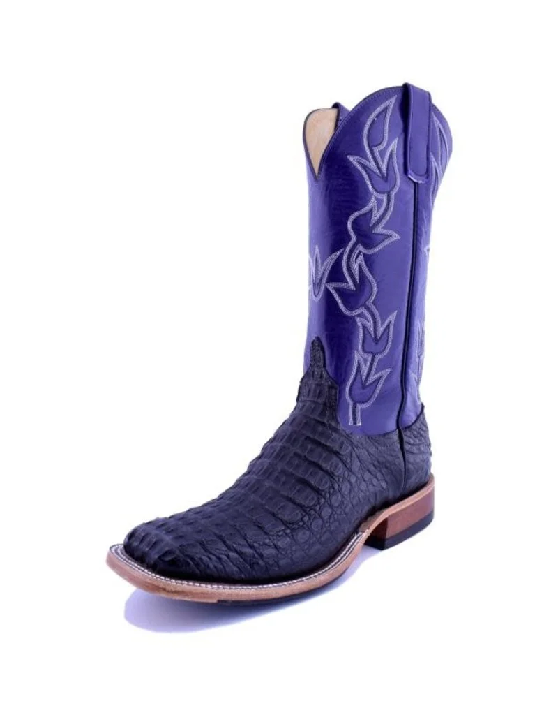 Anderson Bean | Black Lux Hornback Caiman Ladies Boot