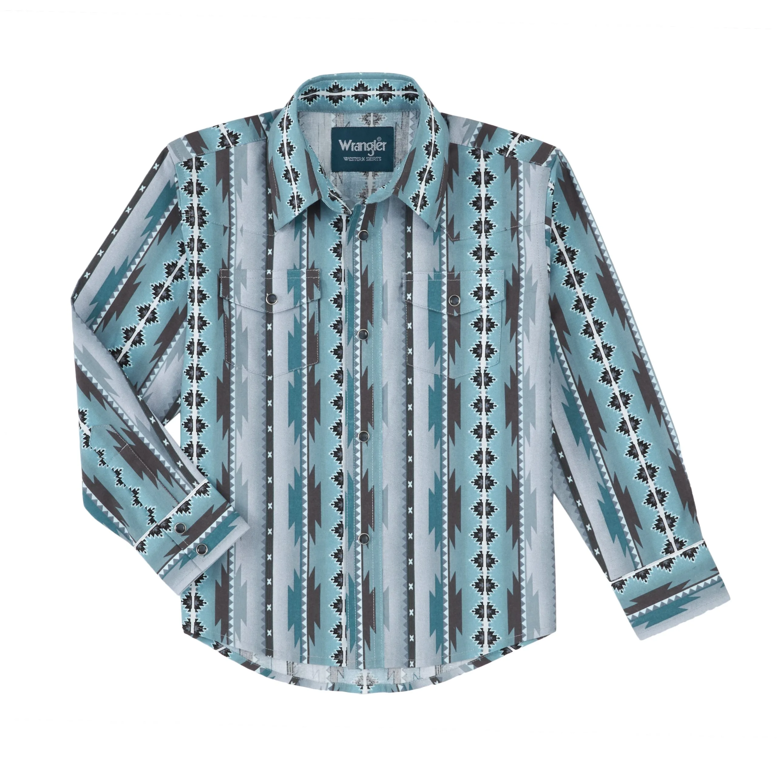 Wrangler | Boys Teal Checotah LS Shirt 3 Wrangler | Boys Teal Checotah LS Shirt