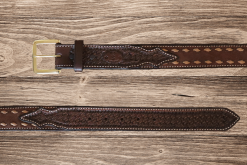Texas Saddlery LLC Texas Saddlery | Chocolate Buckstitch Combo Belt