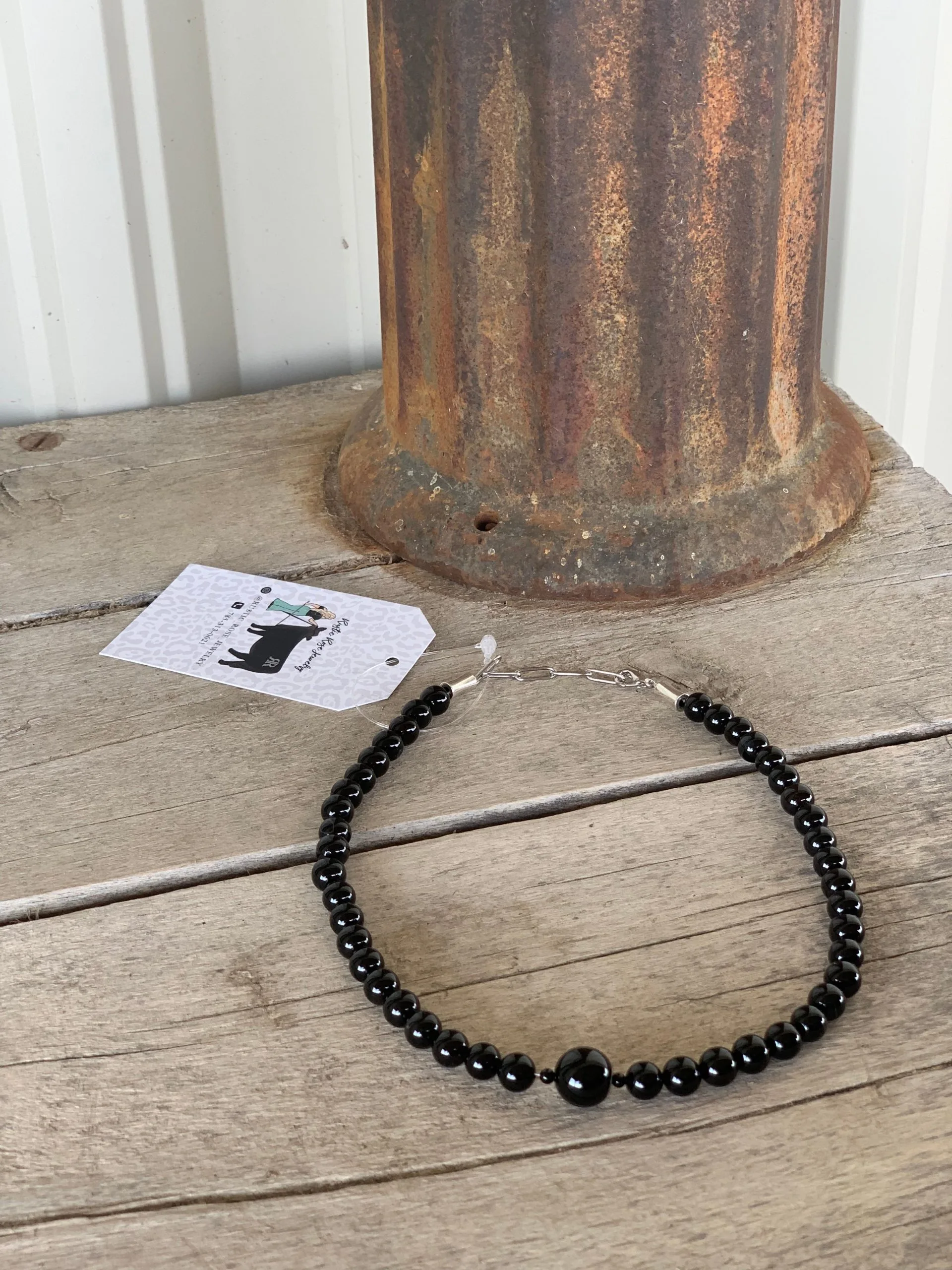 Rustic Rose Jewelry | #313 Black Onyx Necklace 3 Rustic Rose Jewelry | #313 Black Onyx Necklace