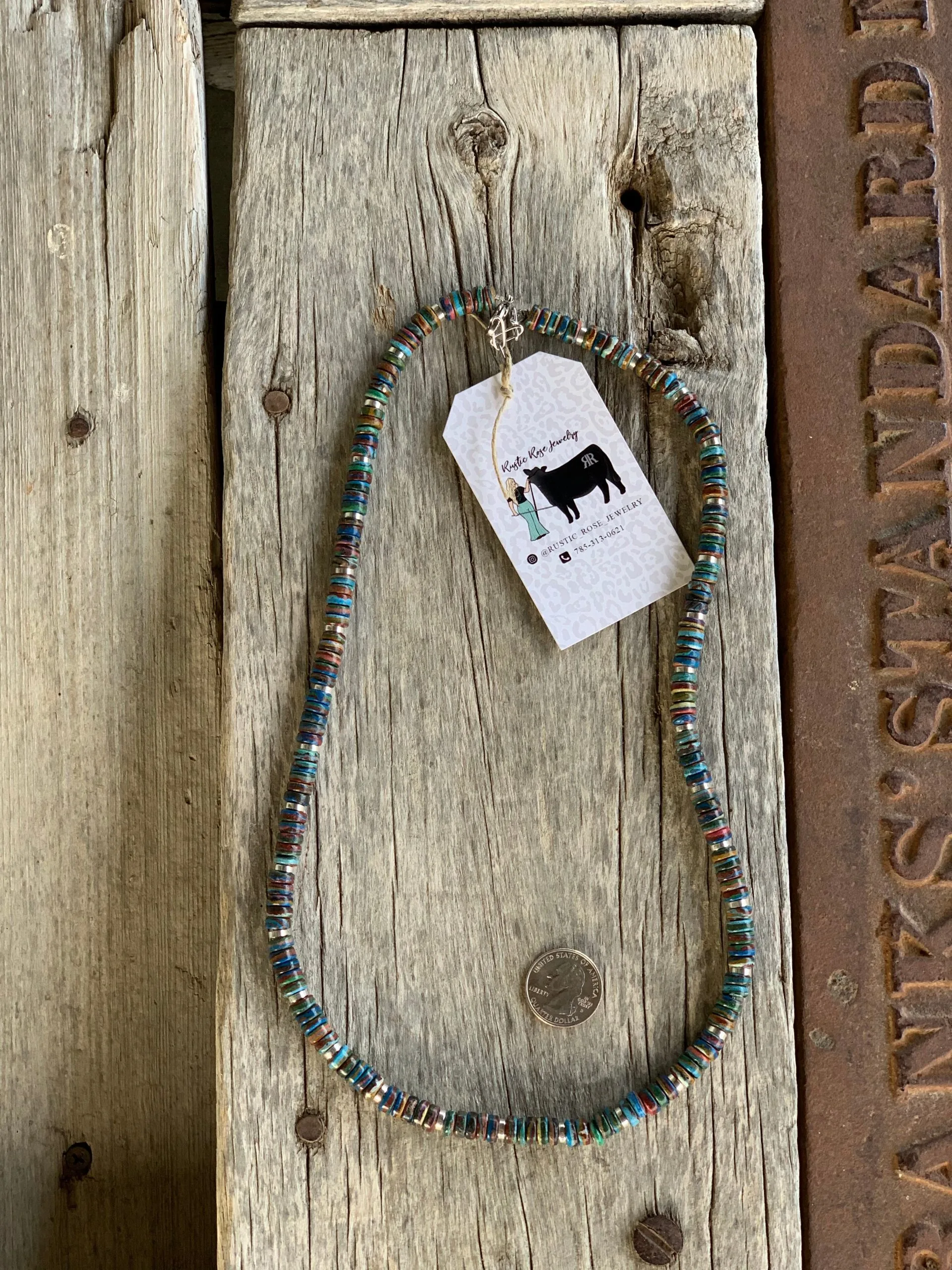 Rustic Rose Jewelry | Rainbow Calico Necklace 3 Rustic Rose Jewelry | Rainbow Calico Necklace