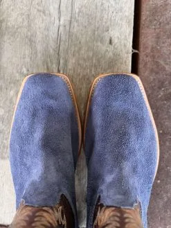 Fenoglio Boot Co. | Navy Roughout W/ Bronze Boot -Boy Straw Hat Sales Shop IMG 0193 1