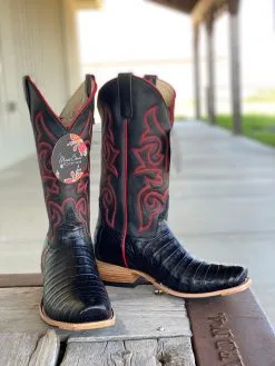 Macie Bean Top Hand | Black Caiman Belly Ladies Boot TK Toe