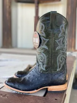 Horse Power Top Hand | Black FQ Ostrich Leather Sole Boot 6 Horse Power Top Hand | Black FQ Ostrich Leather Sole Boot -Boy Straw Hat Sales Shop IMG 5756 1