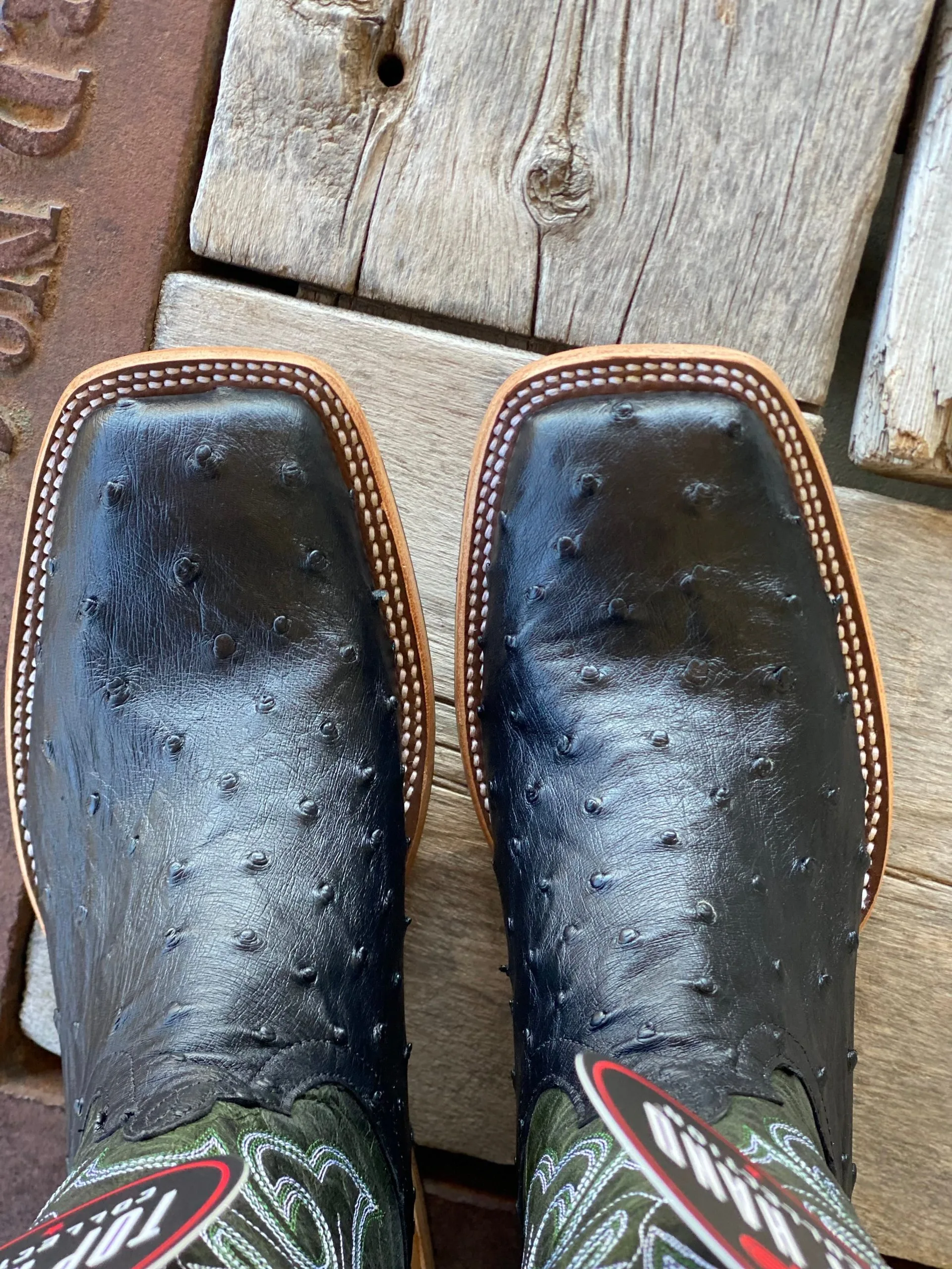 Horse Power Top Hand | Black FQ Ostrich Leather Sole Boot 5 Horse Power Top Hand | Black FQ Ostrich Leather Sole Boot - Image 3