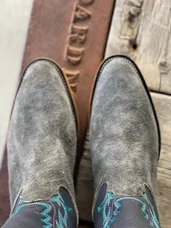 Fenoglio Boot Co. | Grey Cape Buffalo Roughout Mens Boot -Boy Straw Hat Sales Shop IMG 6110