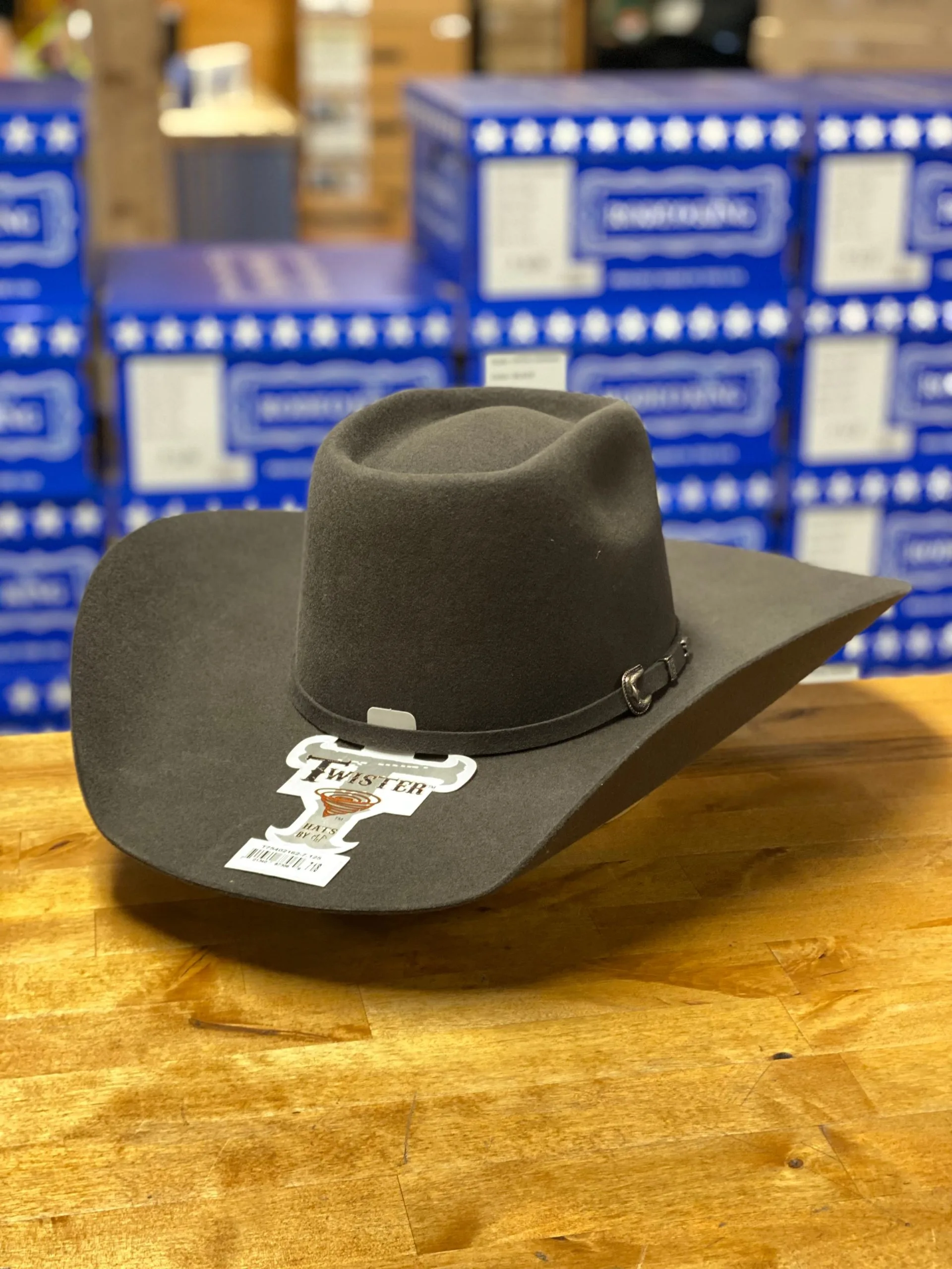 Twister | Granite 5X Brick Crown Felt Hat 3 Twister | Granite 5X Brick Crown Felt Hat