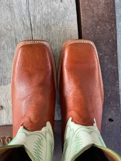 Fenoglio Boot Co. | Cognac Smooth Quill Ostrich Boot -Boy Straw Hat Sales Shop IMG 7572