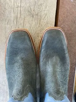 Olathe Boot Co. | Dark Grey Buffed Elephant Tall Top Boot -Boy Straw Hat Sales Shop IMG 7606 1