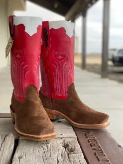 Fenoglio Boot Co. | Chocolate Cape Buffalo Roughout Boot