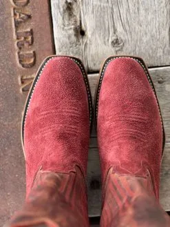 Fenoglio Boot Co. | Burgundy Roughout Boot -Boy Straw Hat Sales Shop IMG 8523 1