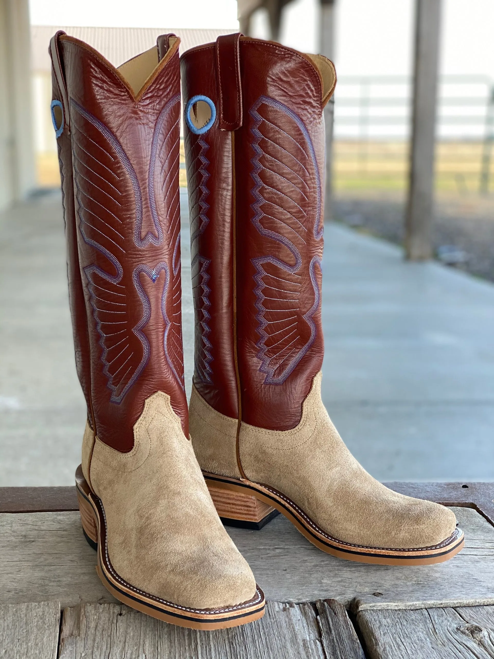 Olathe Boot Co. | Teak Crazyhorse Roughout/Copperhead Kidskin Boot 3 Olathe Boot Co. | Teak Crazyhorse Roughout/Copperhead Kidskin Boot