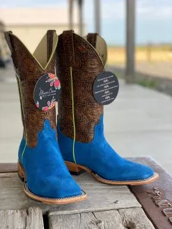 Macie Bean Top Hand | Robin Egg Blue Suede Ladies Boot