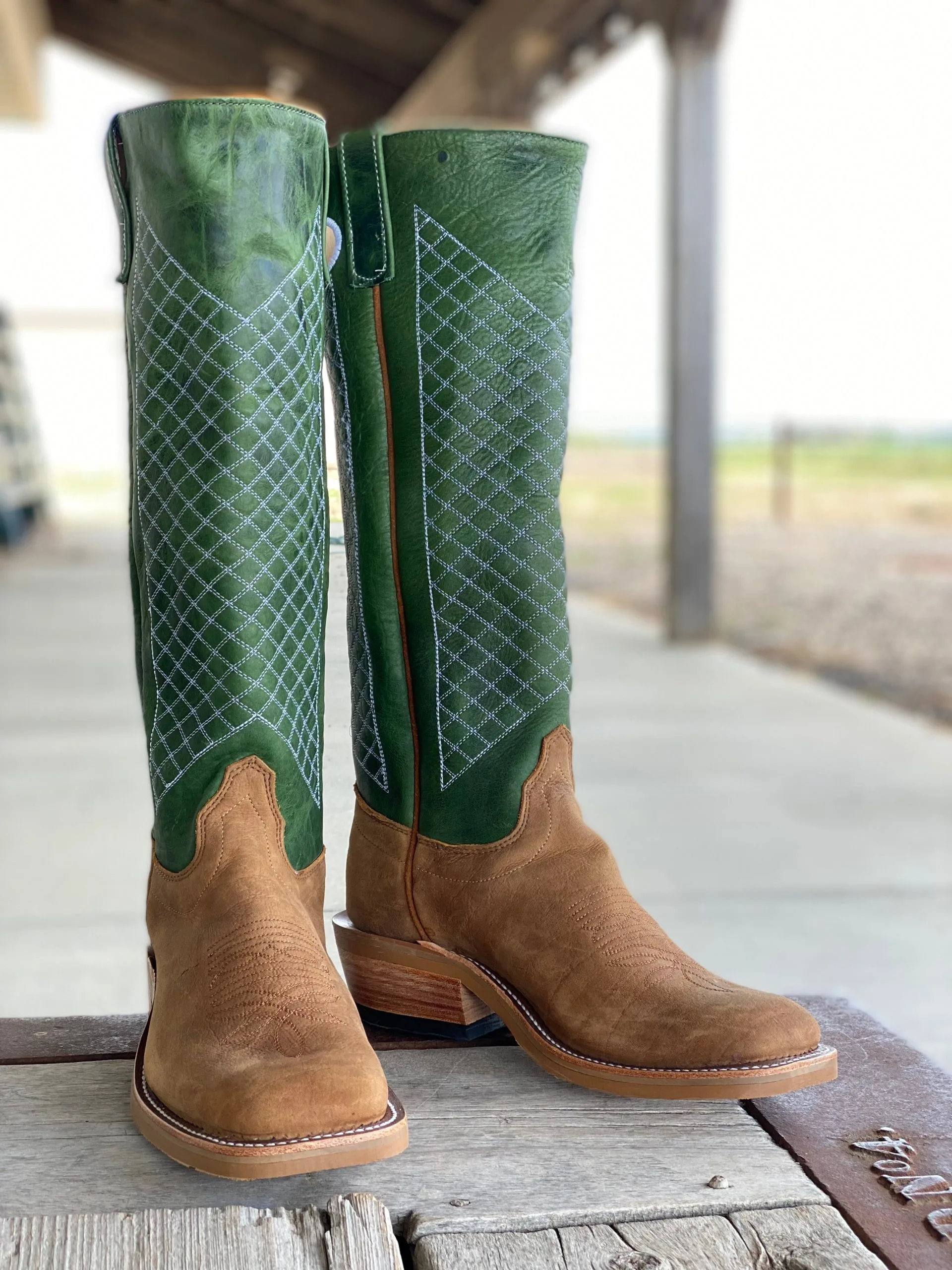 Olathe Boot Co. | Natural Brahma Bison/Jade Navajo Boot 3 Olathe Boot Co. | Natural Brahma Bison/Jade Navajo Boot