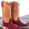 Olathe Boot Co. | Red Hot Waxy Kudu Roughout Boot 1 Olathe Boot Co. | Red Hot Waxy Kudu Roughout Boot -Boy Straw Hat Sales Shop IMG 7916