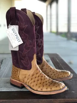 Anderson Bean | Umber Bruciato Full Quill Ostrich Boot