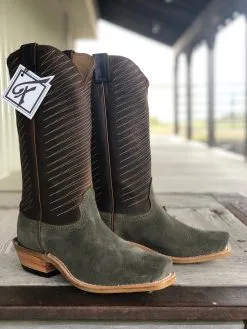 Fenoglio Boot Co. | Olive Roughout W/ Whiskey Ladies Boot