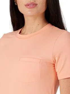 Wrangler | Ladies Peach ATG SS Pocket Tee
