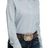 Cinch | Ladies Lt Blue Print Arenaflex LS Shirt -Boy Straw Hat Sales Shop MSW9163004 1
