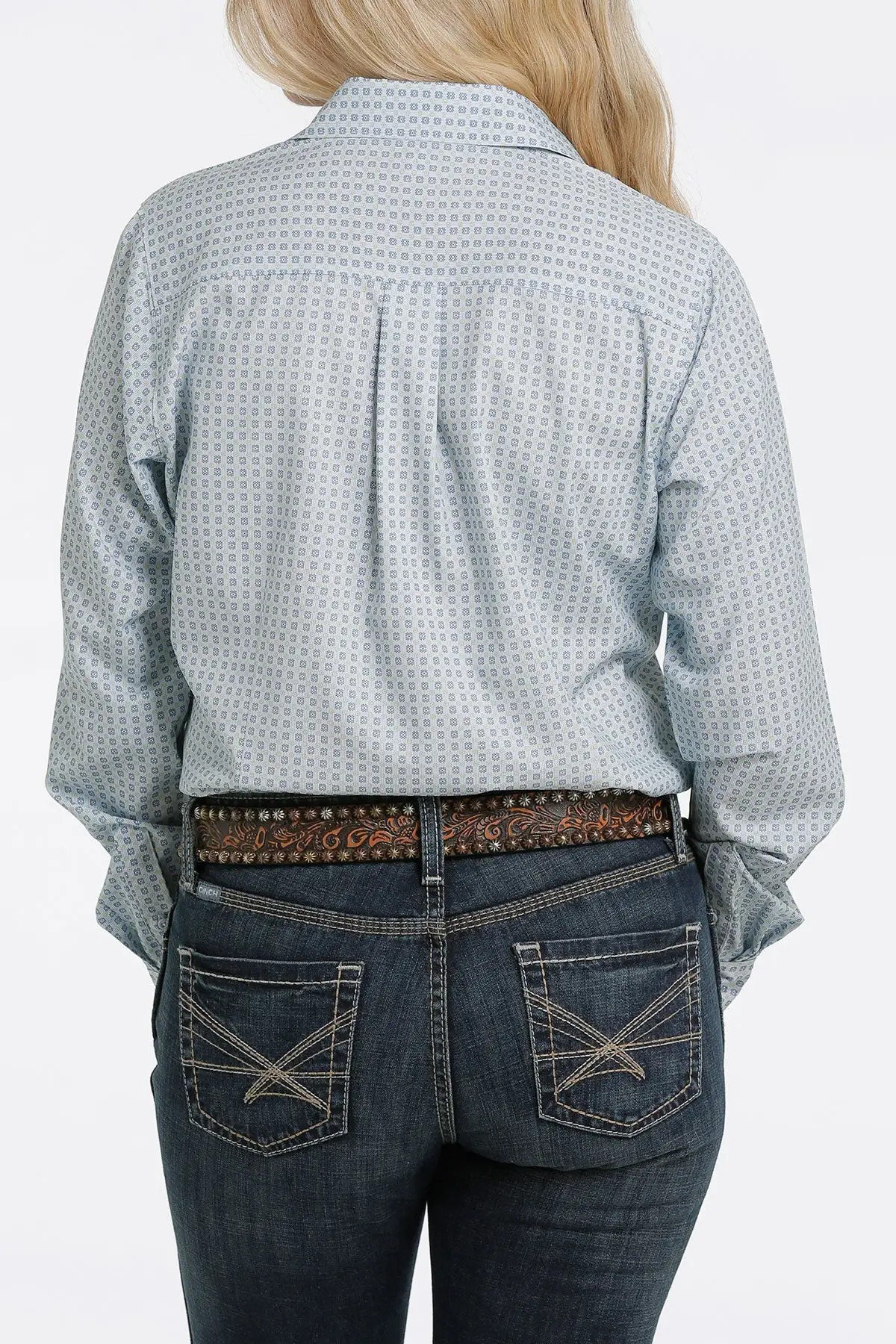 Cinch | Ladies Lt Blue Print Arenaflex LS Shirt 5 Cinch | Ladies Lt Blue Print Arenaflex LS Shirt - Image 3