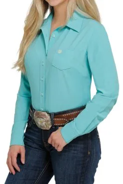 Cinch | Ladies Solid Turquoise Arenaflex Shirt
