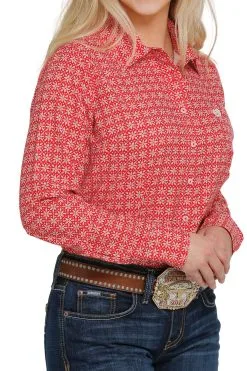 Cinch | Ladies Red Print Arenaflex Shirt