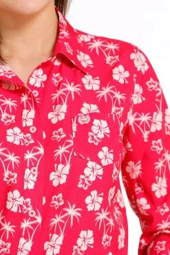 Cinch | Ladies Fuchsia Print LS Arenaflex Shirt -Boy Straw Hat Sales Shop MSW9163015 3