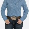 Cinch | Ladies Blue Print Stretch LS Shirt 2 Cinch | Ladies Blue Print Stretch LS Shirt -Boy Straw Hat Sales Shop MSW9164181 2