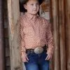 Cinch | Boys Orange Print LS Shirt