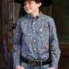 Cinch | Boys Blue Paisley LS Shirt 2 Cinch | Boys Blue Paisley LS Shirt -Boy Straw Hat Sales Shop MTW7060273 1