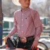 Cinch | Boys Pink Plaid LS Shirt -Boy Straw Hat Sales Shop MTW7060274 1