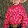 Cinch | Boys Red Print LS Shirt -Boy Straw Hat Sales Shop MTW7060284 1