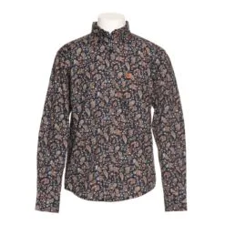 Cinch | Boys Navy Print LS Shirt
