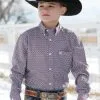 Cinch | Boys Purple Print LS Shirt -Boy Straw Hat Sales Shop MTW7060300