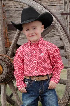 Cinch | Toddler Boy Red Print LS Shirt