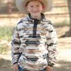 Cinch | Boys Cream Print Fleece Pullover -Boy Straw Hat Sales Shop MWK7590012