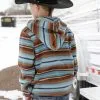 Cinch | Boys Multi Stripe Hoodie Sherpa Fleece Pullover