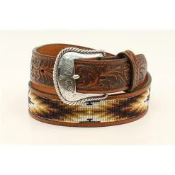 Nocona Belt Co. Nocona | Brown Burgundy/Multi Beaded Belt