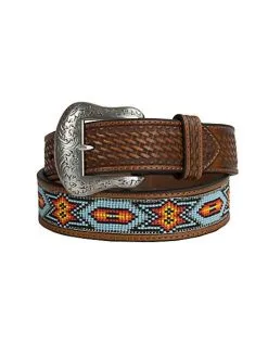 Nocona Belt Co. Nocona | Brown Turquoise/Multi Beaded Belt