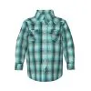Wrangler | Toddler/Infant Teal Plaid LS Shirt -Boy Straw Hat Sales Shop PQ2118M VF01 SWVR PRD