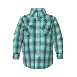 Wrangler | Toddler/Infant Teal Plaid LS Shirt