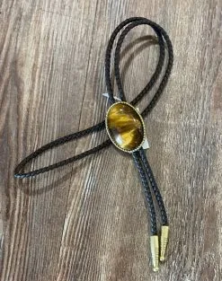 M&F Western Products, Inc MF Large Tiger Eye Stone Bolo Gld/TigerEye Adult